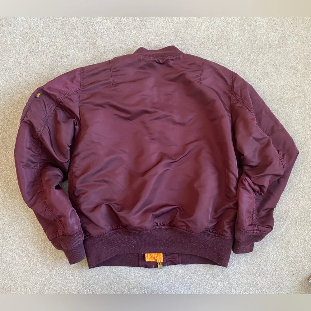 Alpha Industries Men's Burgundy Bomber Jacket - Picture 5 of 13